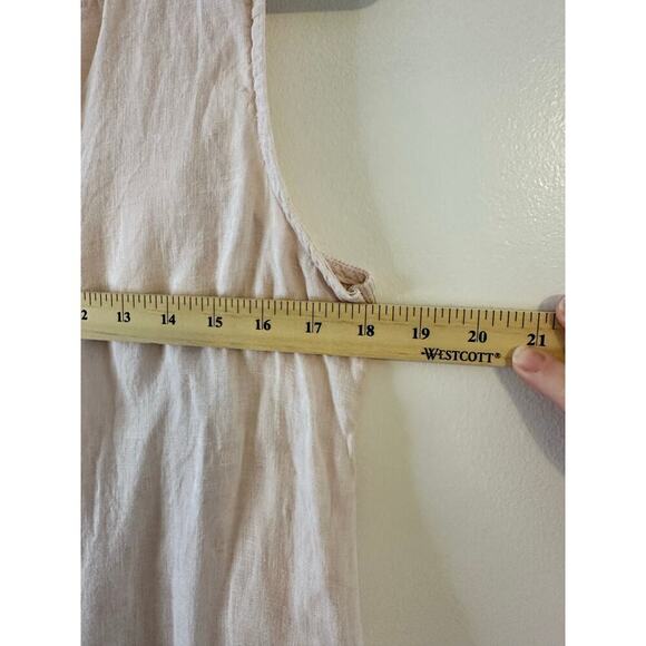 Terzo Millennio Womens Pink 100% Linen Sleeveless Lagenlook Button Dress Small - Picture 4 of 6